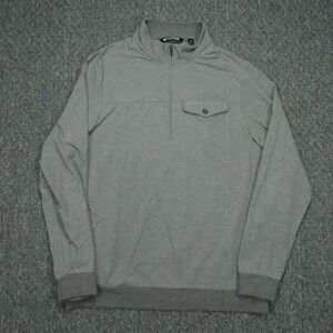 Travis Mathew Pullover Mens Large Gray The 805 Quarter Zip Stretch Sweater